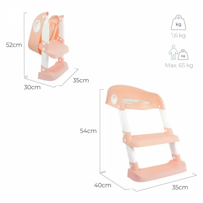 Sedile WC per bambini pieghevole Lala Rosa e Bianco di Mobiclinic