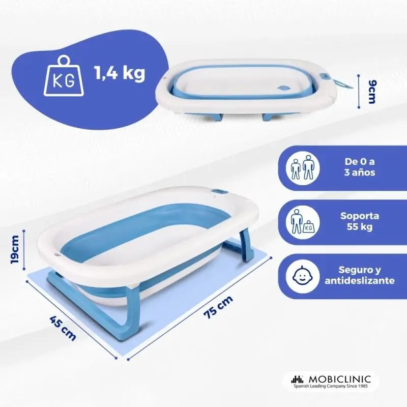 Vasca da bagno pieghevole per bambini Mobiclinic Bubba Blue
