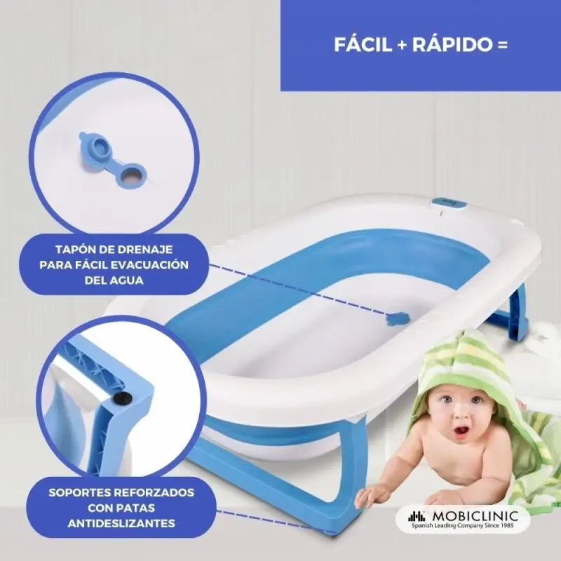 Vasca da bagno pieghevole per bambini Mobiclinic Bubba Blue