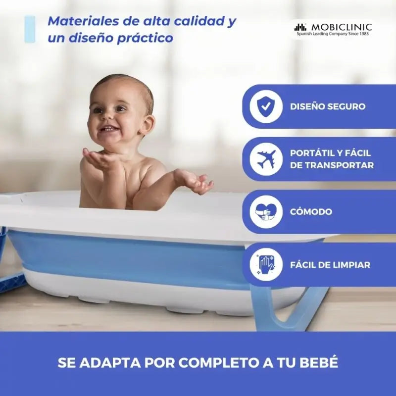 Vasca da bagno pieghevole per bambini Mobiclinic Bubba Blue