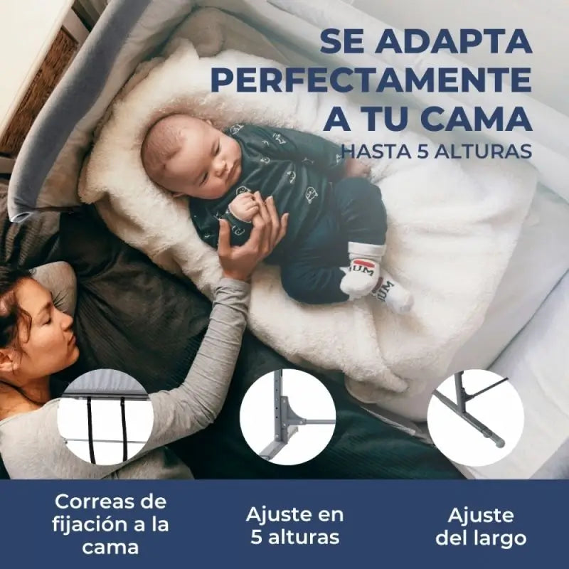 Lettino Mobiclinic Moon Grey ad altezza regolabile con modalità sonno