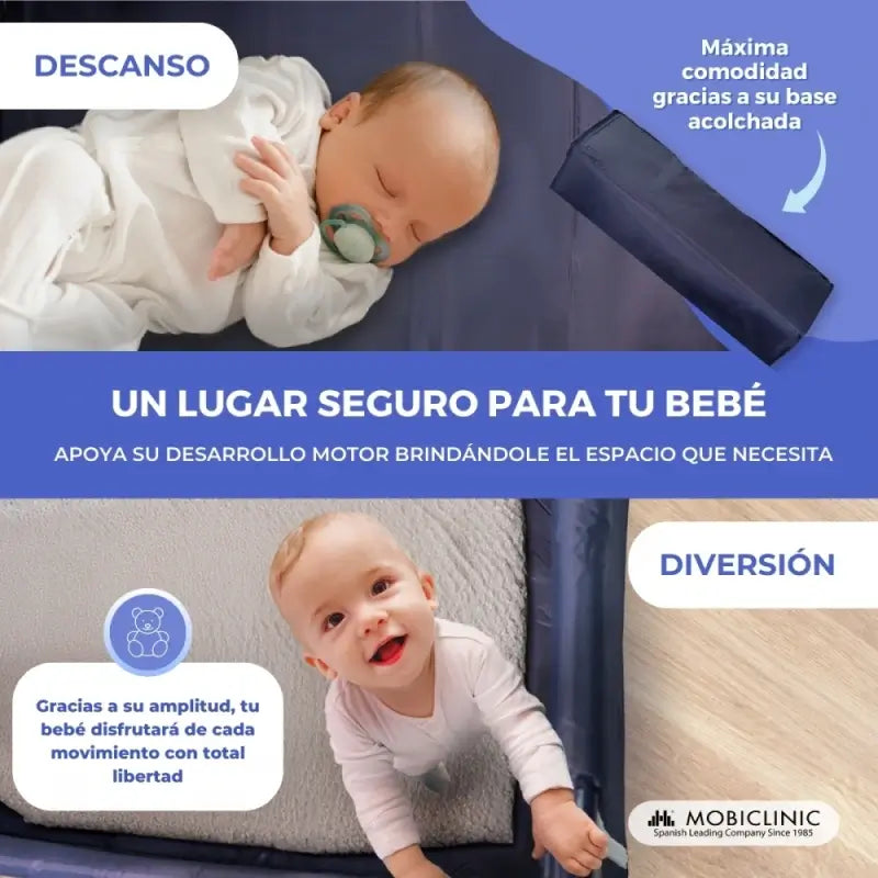 Lettino da viaggio Mobiclinic con ruote - portatile - pieghevole - robusto - tessuto traspirante - borsa per il trasporto - blu - Mofli