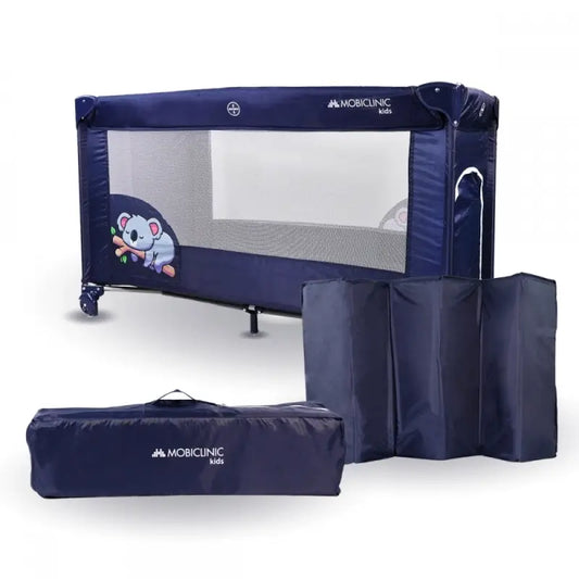 Lettino da viaggio Mobiclinic con ruote - portatile - pieghevole - robusto - tessuto traspirante - borsa per il trasporto - blu - Mofli