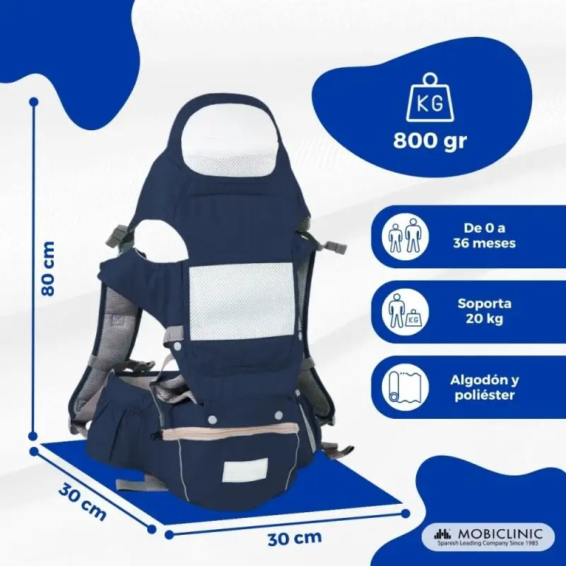 Mobiclinic Moley 6 In 1 Marsupio Blu