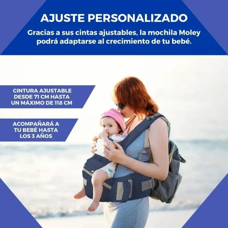 Mobiclinic Moley 6 In 1 Marsupio Blu