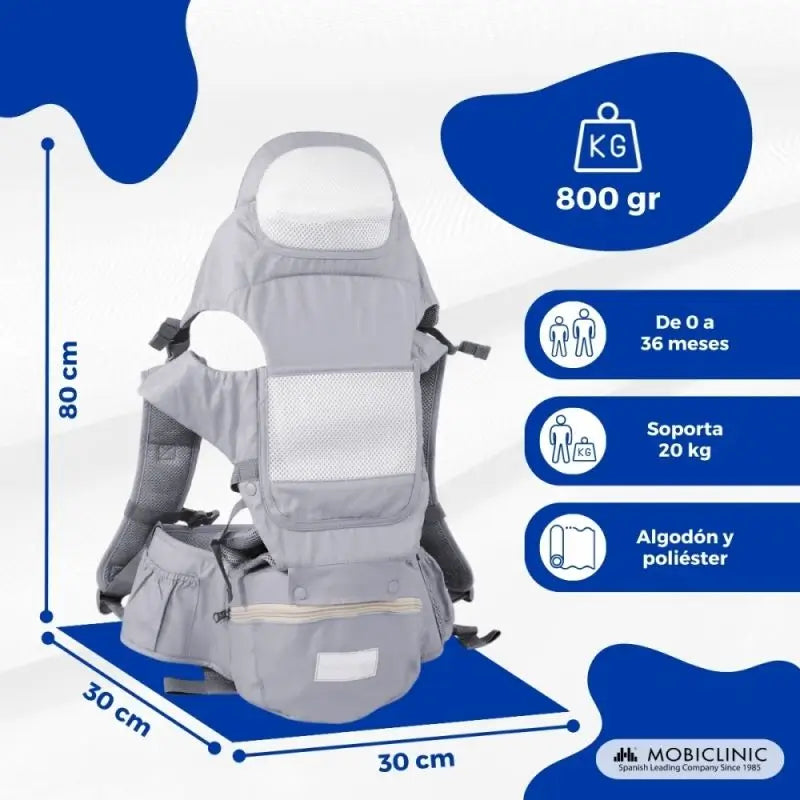 Mobiclinic Moley 6 In 1 Marsupio Grigio