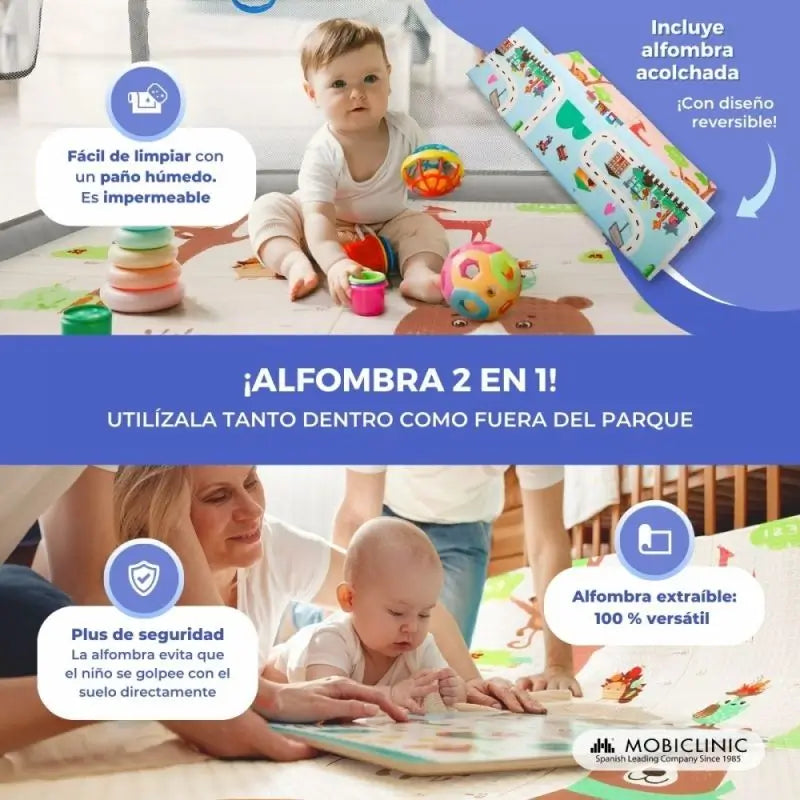 Mobiclinic Happyland Parco Giochi Pieghevole Grigio