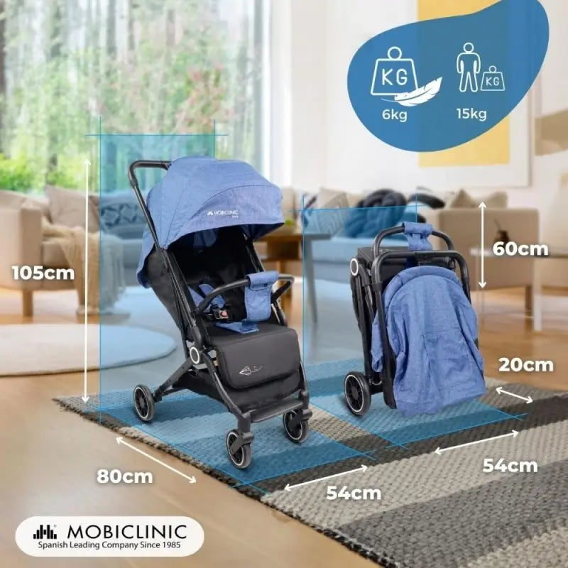 Passeggino pieghevole Mobiclinic Elefant 15 Kg Blu