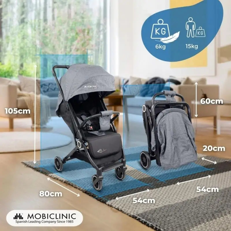 Passeggino pieghevole Mobiclinic Trip 15 Kg Grigio