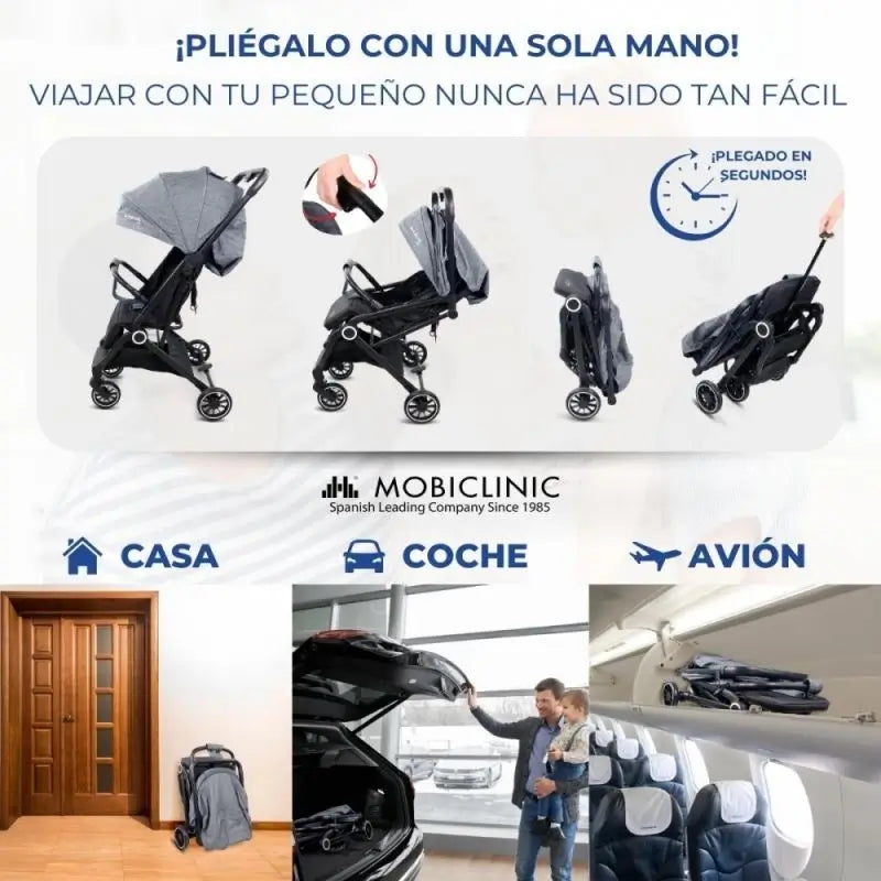 Passeggino pieghevole Mobiclinic Trip 15 Kg Grigio