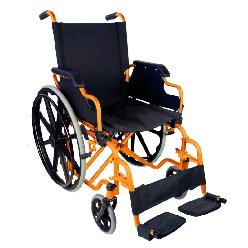 Sedia a rotelle pieghevole Mobiclinic con braccioli pieghevoli Arancione