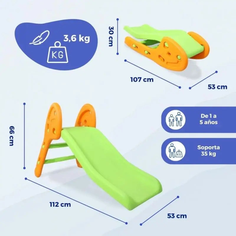 Scivolo pieghevole per bambini Mobiclinic Dino XL Verde