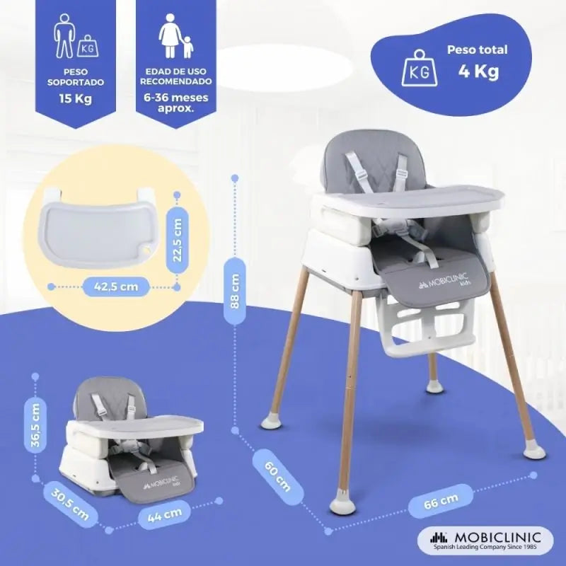Mobiclinic Seggiolone Kiara Evolutionary 3 In 1 Grigio