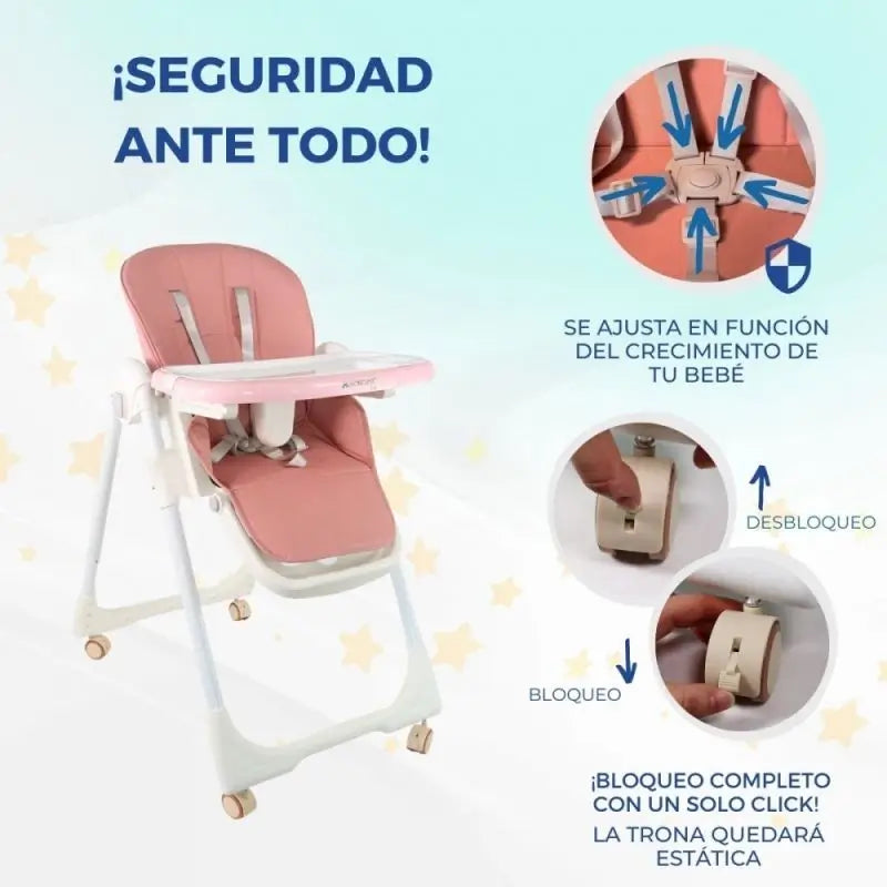 Seggiolone Mobiclinic Simba Rosa
