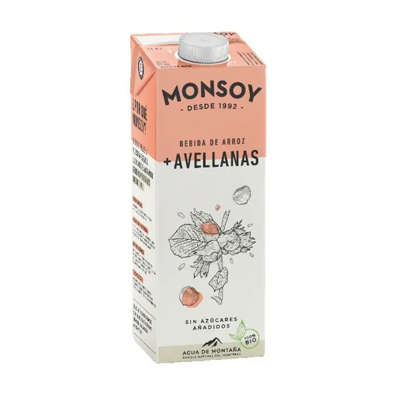Bevanda di riso vegetale Monsoy con nocciole 1Lt.