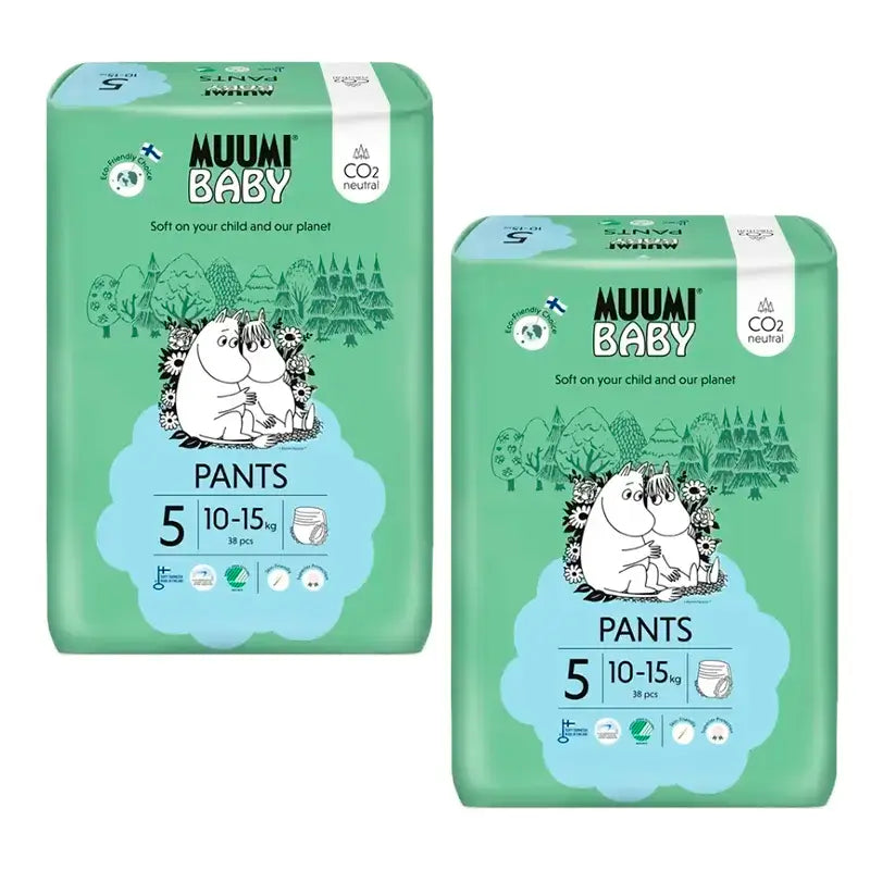 Pannolini da allenamento Moomin Baby taglia 5 , 2 x 38 pezzi.