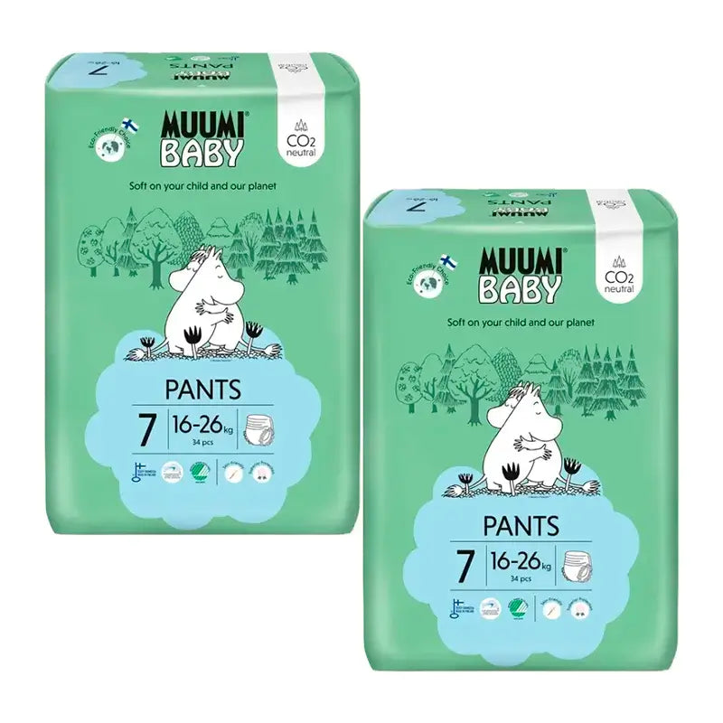 Pannolini da allenamento per bambini Moomin taglia 7, 2 x 34 pezzi.