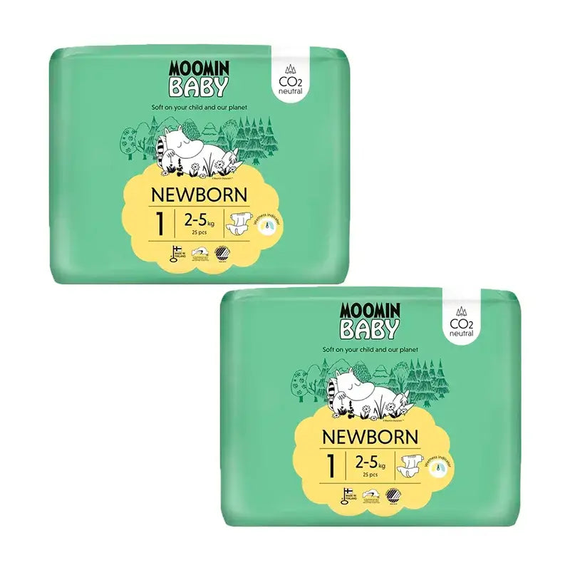 Pannolini Moomin taglia 1 , 2 x 25 unità