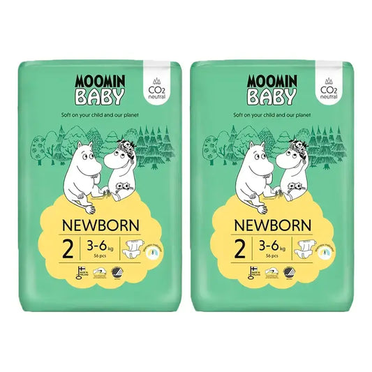 Pannolini Moomin taglia 2, 2 x 56 pezzi.