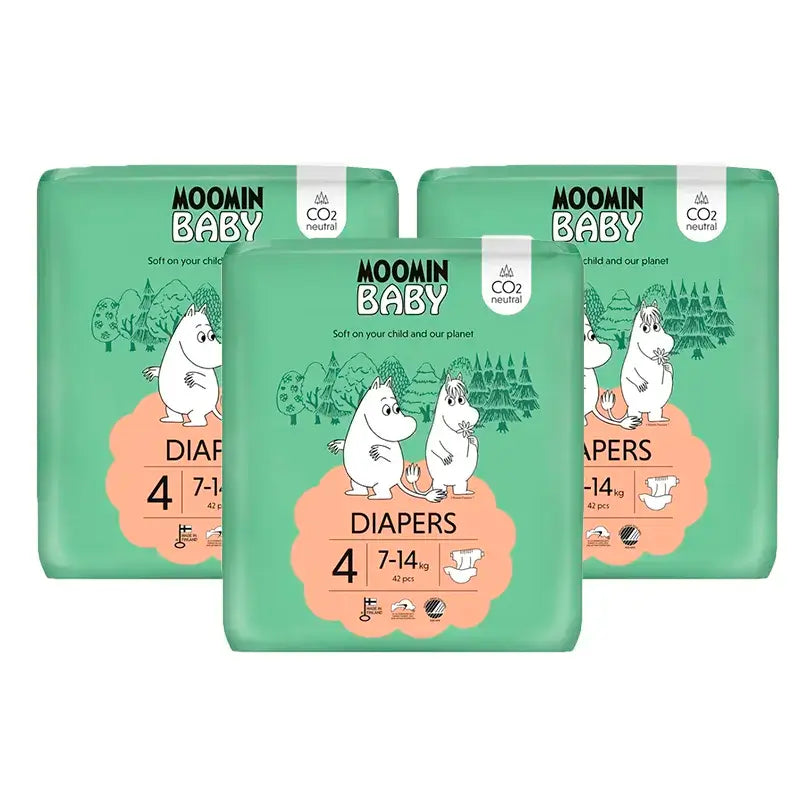 Pannolini per bambini Moomin taglia 4 , 3 x 42 unità