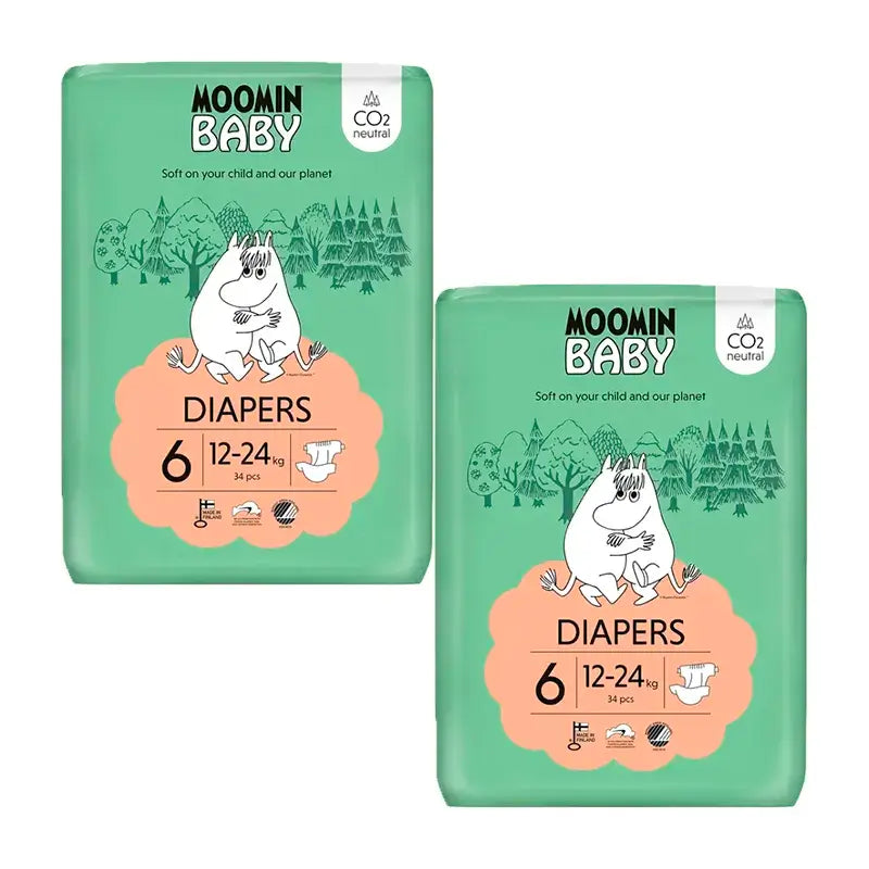 Pannolini Moomin taglia 6, 2 x 34 unità