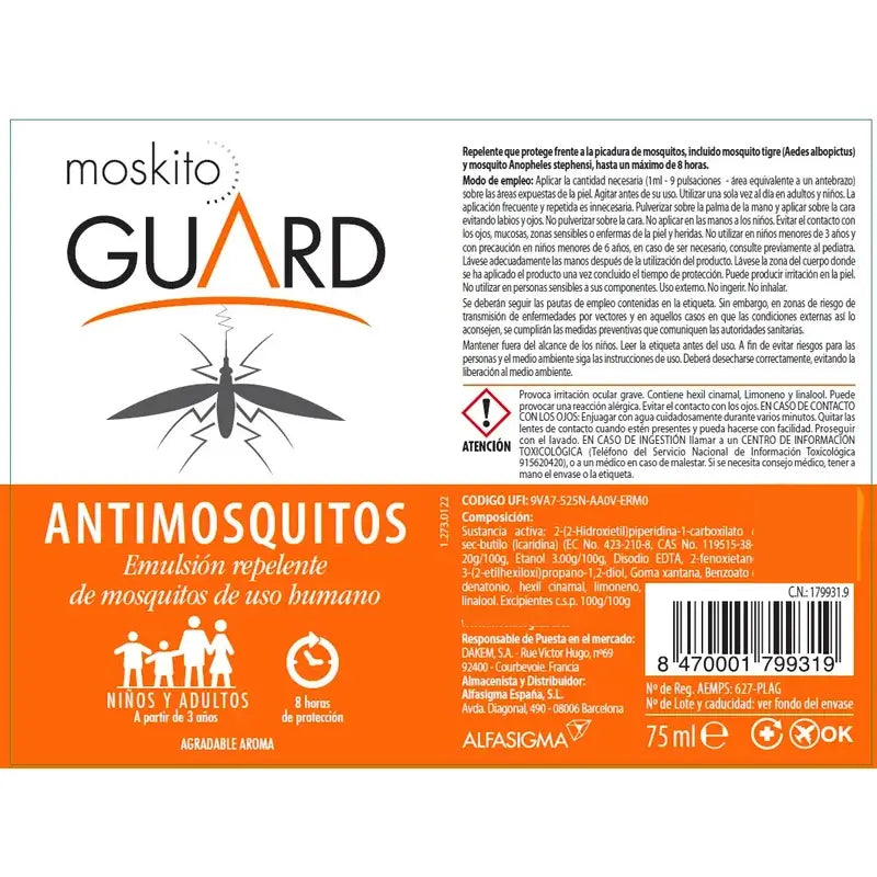 Moskito Guard Spray antizanzare, 75 ml