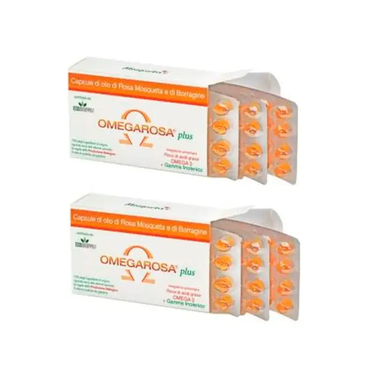 Mosqueta'S Omegarosa Plus, confezione da 2 x 60 perle.