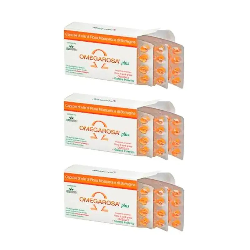 Mosqueta'S Omegarosa Plus, confezione da 3 x 60 perle.