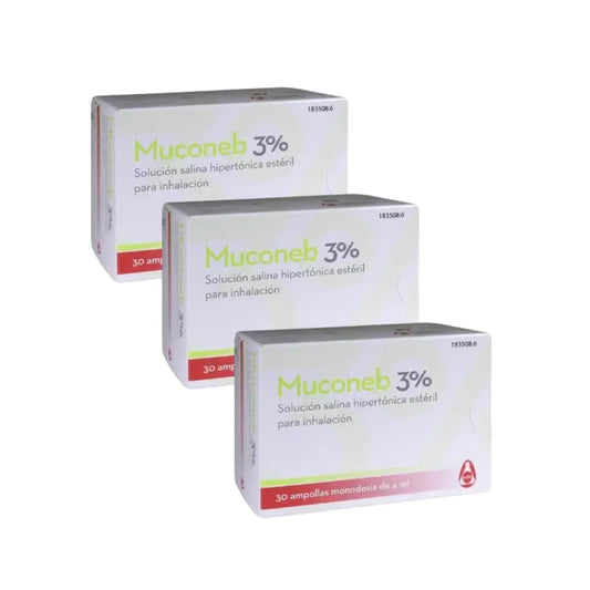 Muconeb 3% Soluzione salina per inalazione 30 fiale X 4 Ml, Confezione da 3