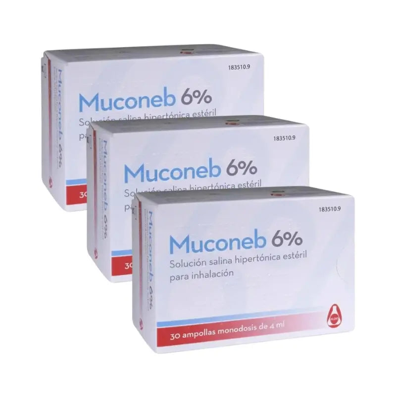 Muconeb 6% soluzione salina per inalazione, confezione 3 x (30 fiale x 4 ml)