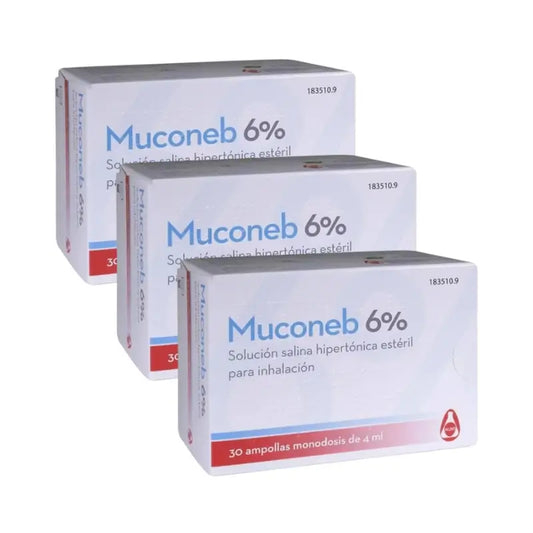 Muconeb 6% soluzione salina per inalazione, confezione 3 x (30 fiale x 4 ml)