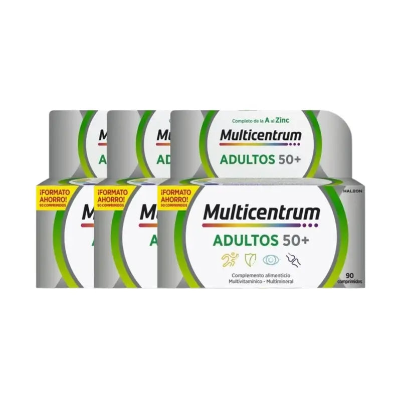 Multicentrum Adulti 50+ Integratore alimentare multivitaminico per adulti 50+ Confezione 3 x 90 compresse