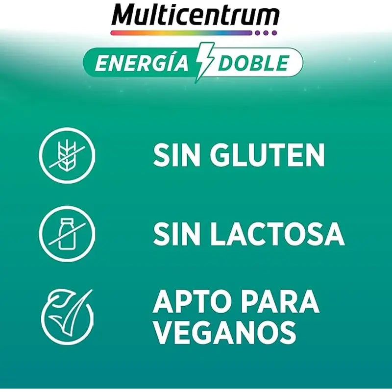 Multicentrum Energy Integratore alimentare multivitaminico doppio, 20 compresse