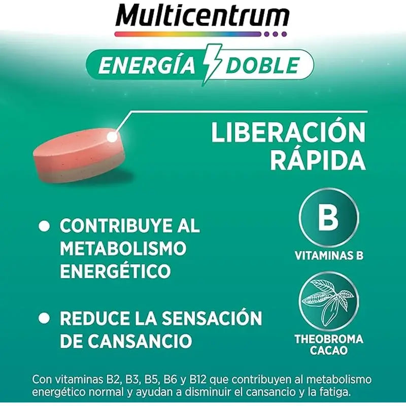 Multicentrum Energy Integratore alimentare multivitaminico doppio, 20 compresse
