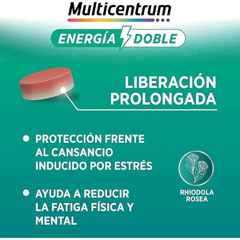 Multicentrum Energy Integratore alimentare multivitaminico doppio, 20 compresse