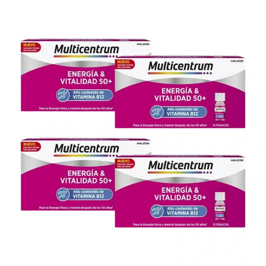Multicentrum Energy & Vitality 50+ Integratore alimentare Confezione da 4 x 15 flaconi