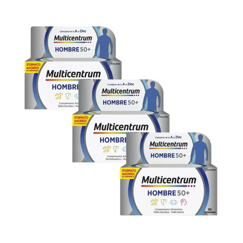 Multicentrum Uomo 50+ Integratore alimentare multivitaminico, 3X90 compresse