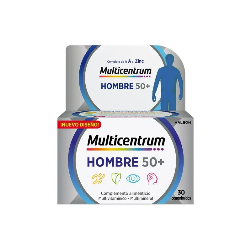 Multicentrum Uomo 50+ Multivitaminico, 30 Compresse