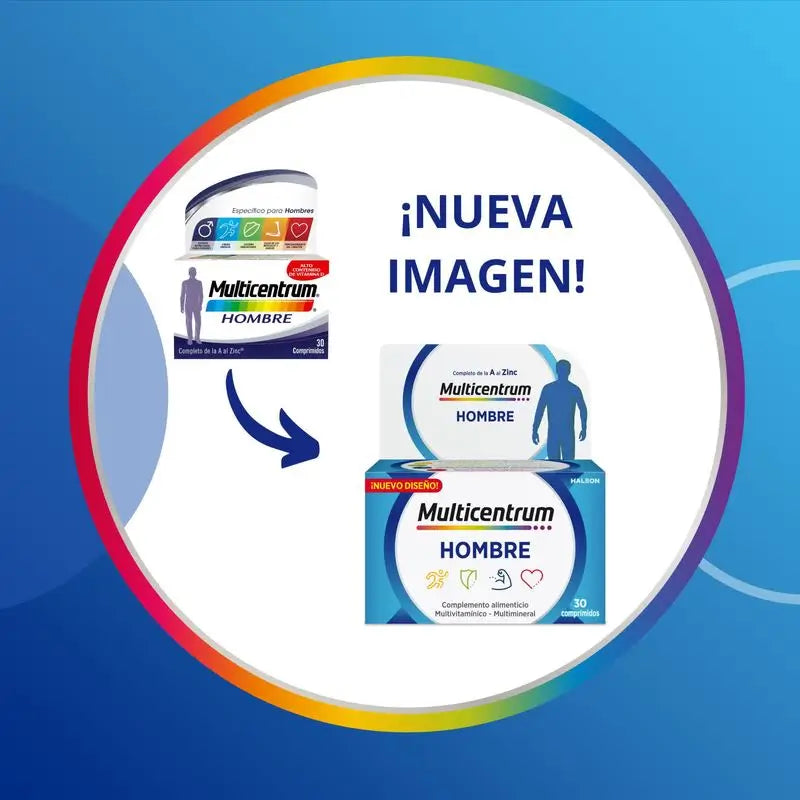 Multicentrum Uomo Integratore alimentare multivitaminico, 30 compresse