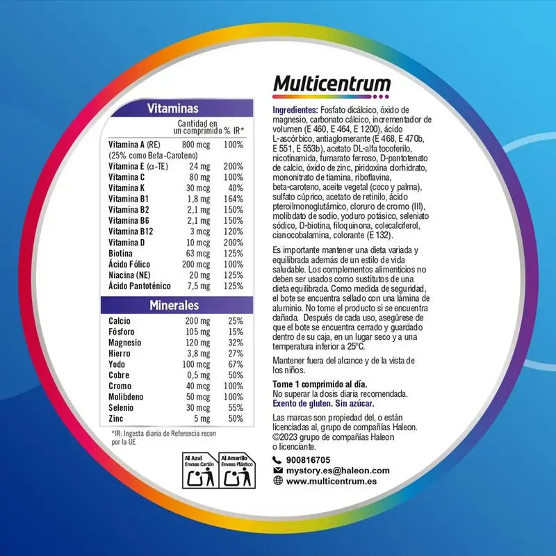 Multicentrum Uomo Integratore alimentare multivitaminico, 30 compresse