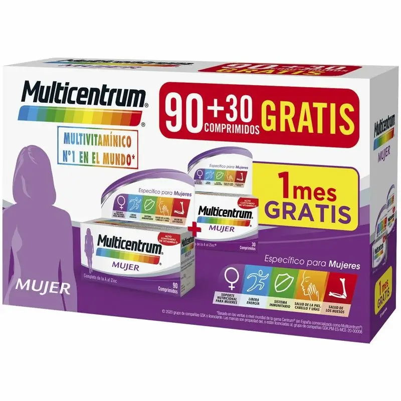 Multicentrum Women Food Supplement, 90+30 tablets