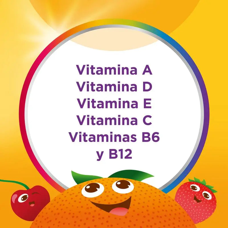 Multicentrum Vitagomis Junior Multivitaminico per bambini al gusto di ciliegia, arancia e fragola, 30 gummies