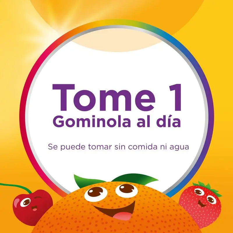 Multicentrum Vitagomis Junior Multivitaminico per bambini al gusto di ciliegia, arancia e fragola, 30 gummies