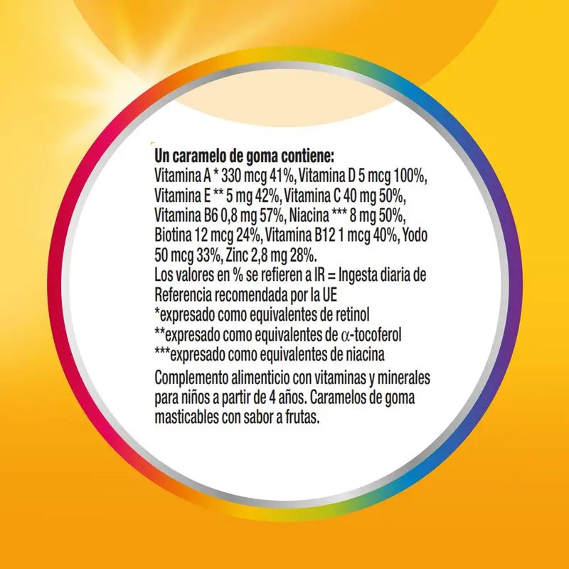 Multicentrum Vitagomis Junior Multivitaminico per bambini al gusto di ciliegia, arancia e fragola, 30 gummies