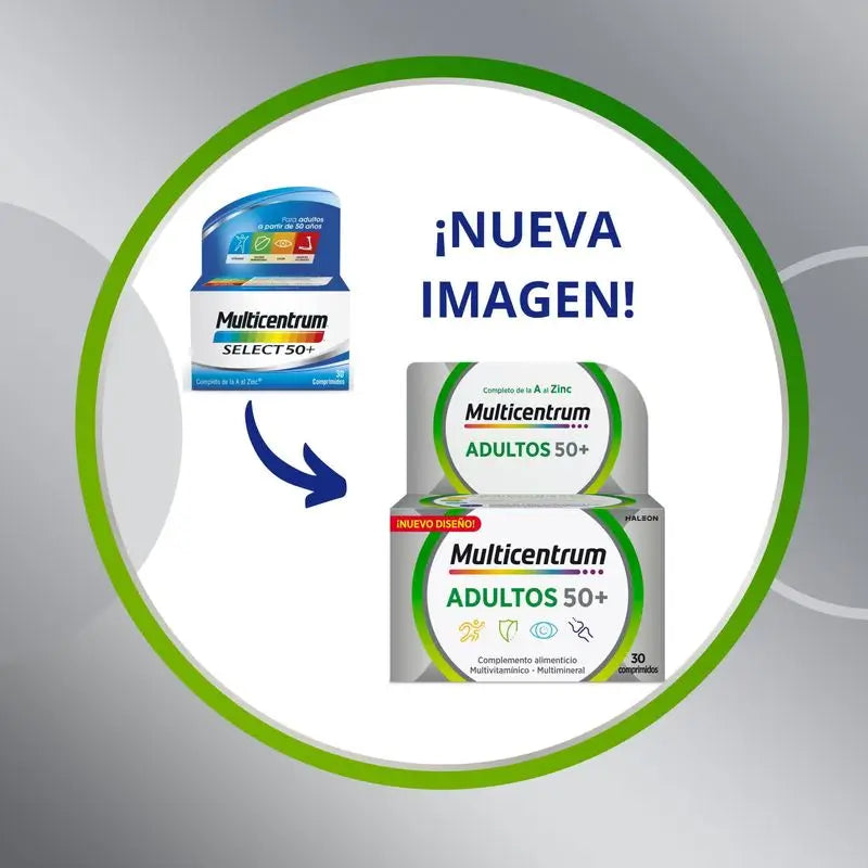 Multicentrum Adulti 50+ Integratore alimentare multivitaminico per adulti 50+, 90 compresse