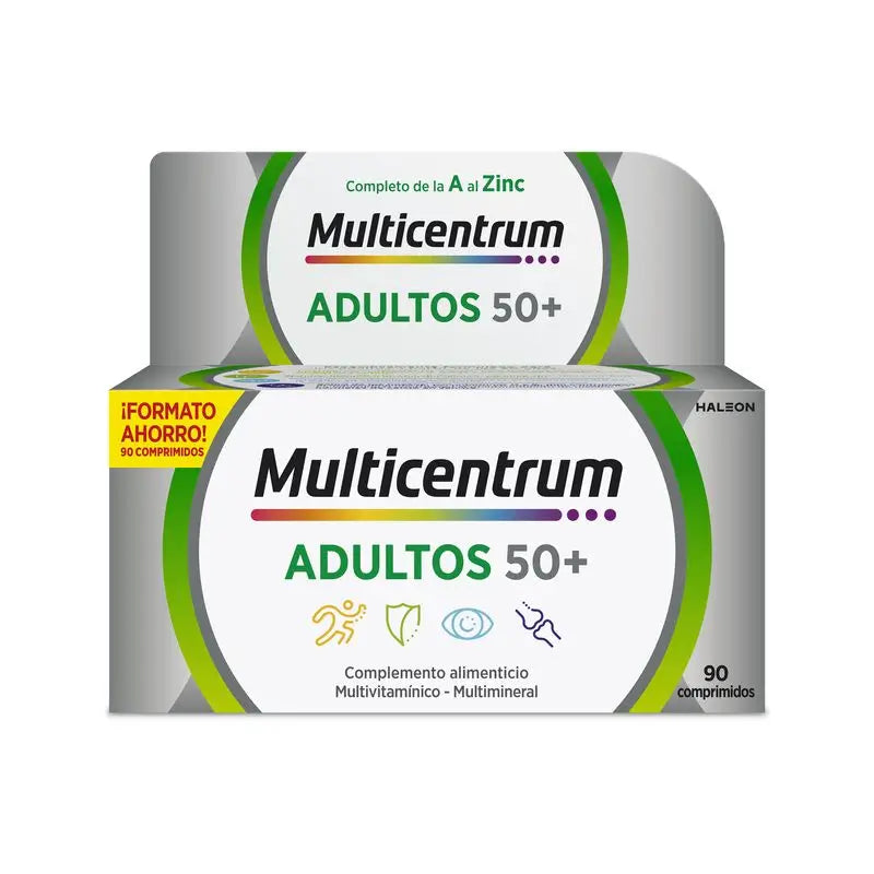 Multicentrum Adulti 50+ Integratore alimentare multivitaminico per adulti 50+, 90 compresse