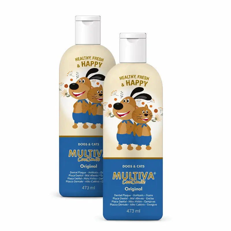 Multiva CoolSmile Original per cani e gatti – Soluzione orale, confezione da 2 x 473 ml