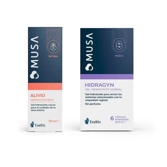 Musa Vulvar Moisturising Relief, 50 ml + Hydragin Vaginal Moisturiser, 6 Cannulas
