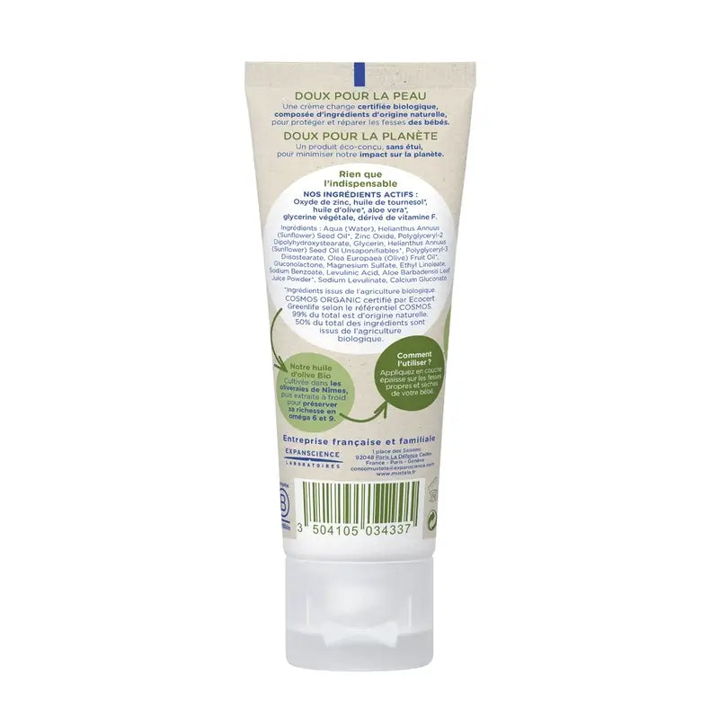 Mustela Crema per pannolini biologica, tubo da 75 ml