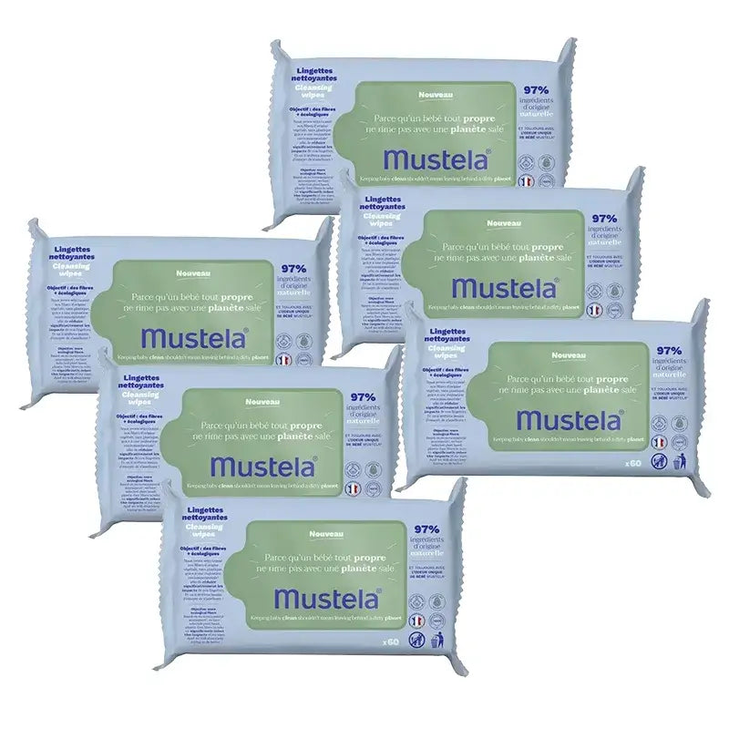 Mustela Salviette detergenti con Avocado Bio , 6 x 60 unità